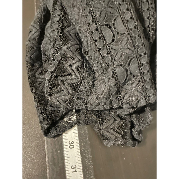 Piazza Del Tempio Womens Tunic Small Black Floral Lace Tiered Witch Whimsigoth - Picture 6 of 7